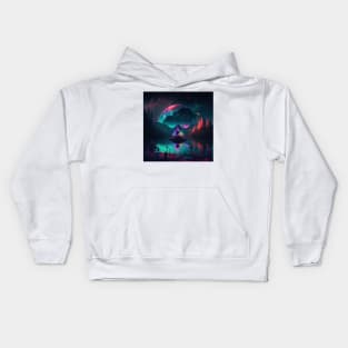 Neon fantasy world Kids Hoodie